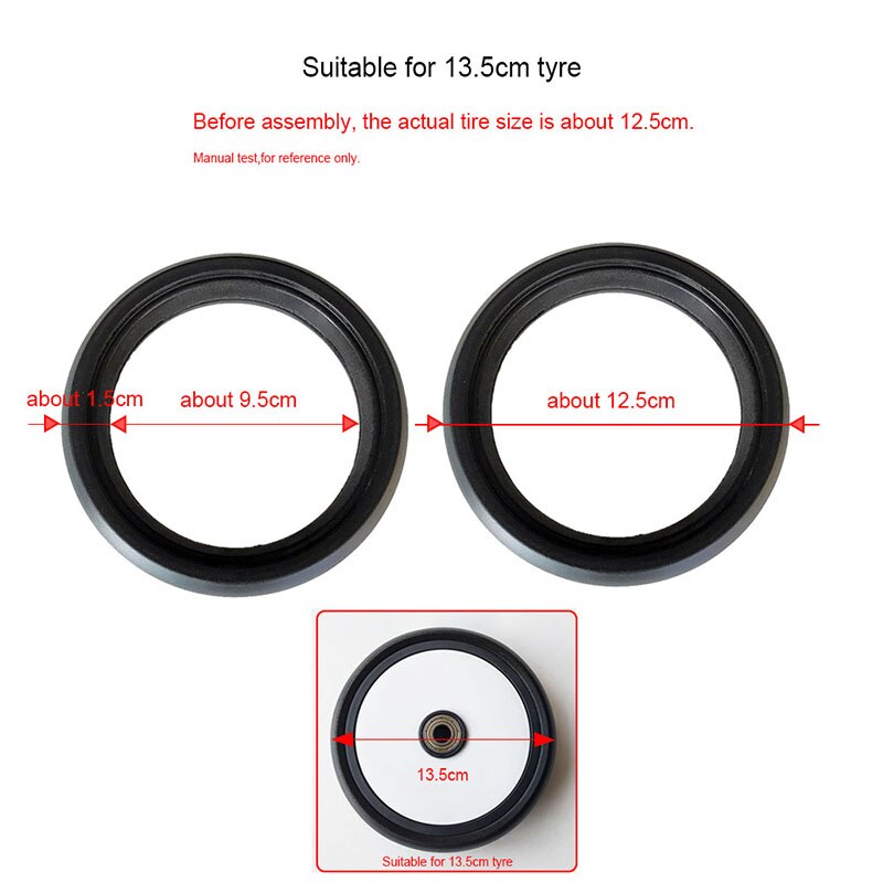 Roues de poussette avec couvercle latéral, pour Yoya Yoyo Vovo Babyyoya, taille 13.5 CM, roues avant et arrière: 2 13.5cm tyre cover