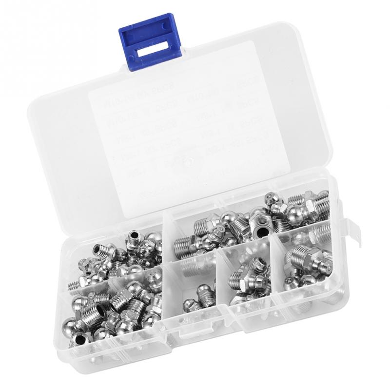 45 st  m6/m8/m10 slitstarka metall mässing zerk smörjnippel montering hårdvara sortiment kit