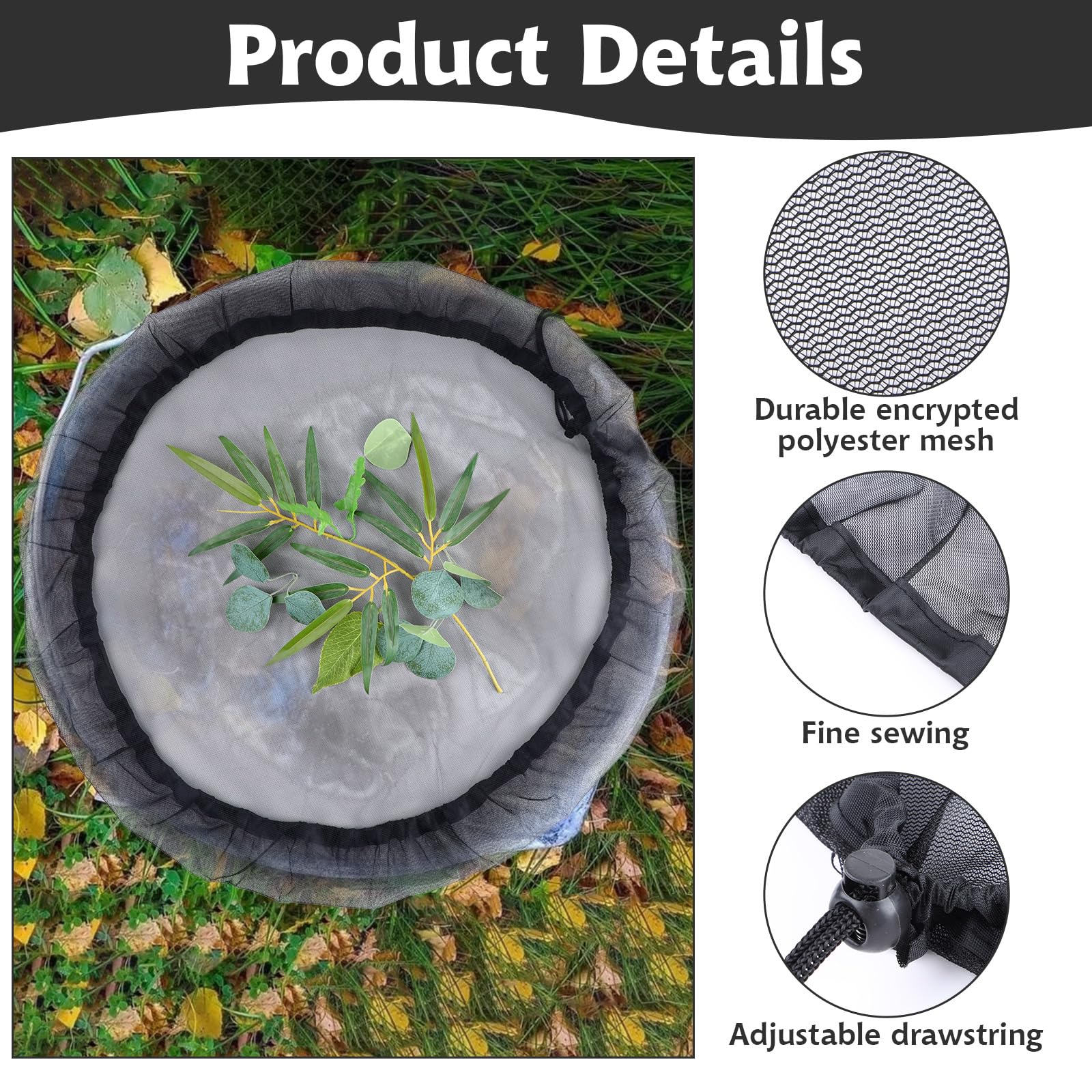 1Pc 60CM Mesh Cover Netting Voor Regen Vaten Wateropvang Emmers Cover Watertank Bescherming Deksel Regen verzamelen Tool