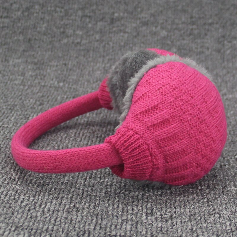 Frauen Warme Ohrenschützer Masken pelz kopfhörer Plüsch Gehörschutz Winter Warme Männer Gestrickte Kopfhörer NEUE Nette pelz ohrenschützer: RoseRed