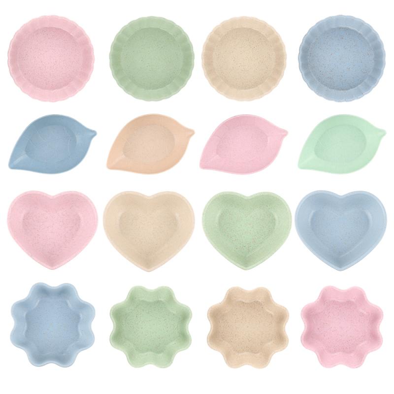 Blé polyvalent assaisonnement bol feuille coeur forme bol Platos assiettes Snack plat Sauce cuisine outils Cocina vaisselle plateau