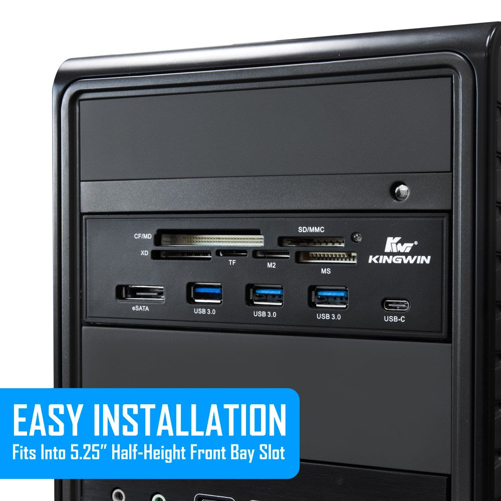 5.25 tommer pc-computer frontpanel all-in -1 multifunktionskortlæser med 3 porte usb 3.0,  usb 3.1,  esata, understøtter cf-kort