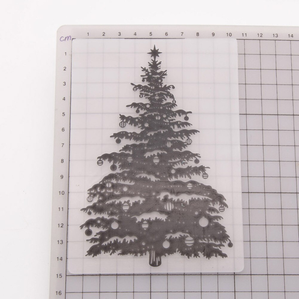Plastic Embossing Folder Christmas Tree Template for DIY Scrapbook Photo Album Card Paper Craft