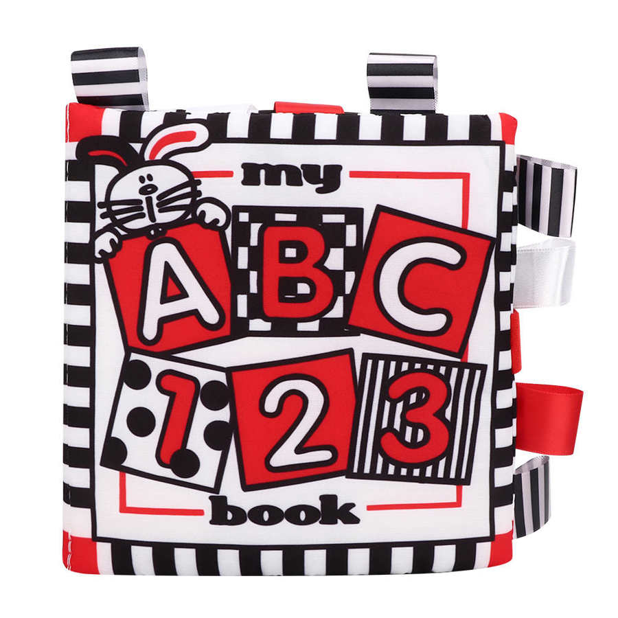 Libro di panno sviluppo visivo lavabile libro di panno dei bambini del bambino libro di testo giocattoli per i più piccoli bambini 6 mesi a 3 anni: ABC section