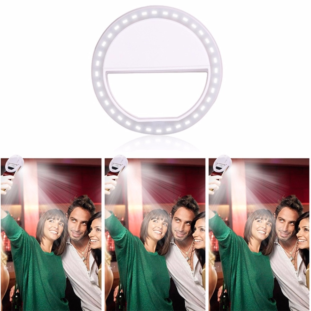 Anneau lumineux universel LED à 36 LED pour téléphone Portable, lampe, éclairage annulaire pour Selfie, iPhone 8, 7, 6 Plus, Samsung