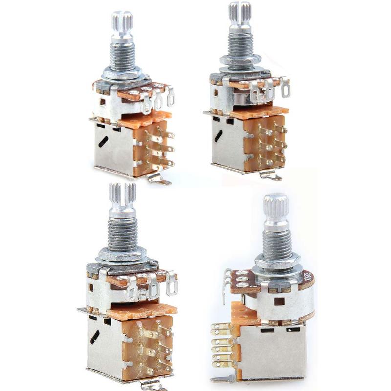 A500K B500K A250K B250K Push Pull Guitar Control Pot Volume Potentiometer Guitar Parts &amp; Accessories Guitar Switch Knob