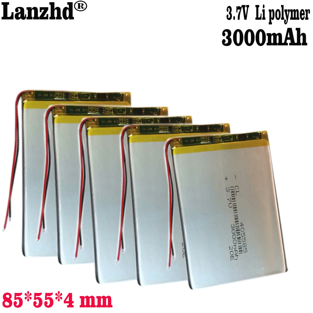 1-10szt 405585 3000mAh 3.7V bateria litowo-polimerowa bateria Lipo do Power Bank Tablet PC PAD Laptop Notebook klawiatura MID