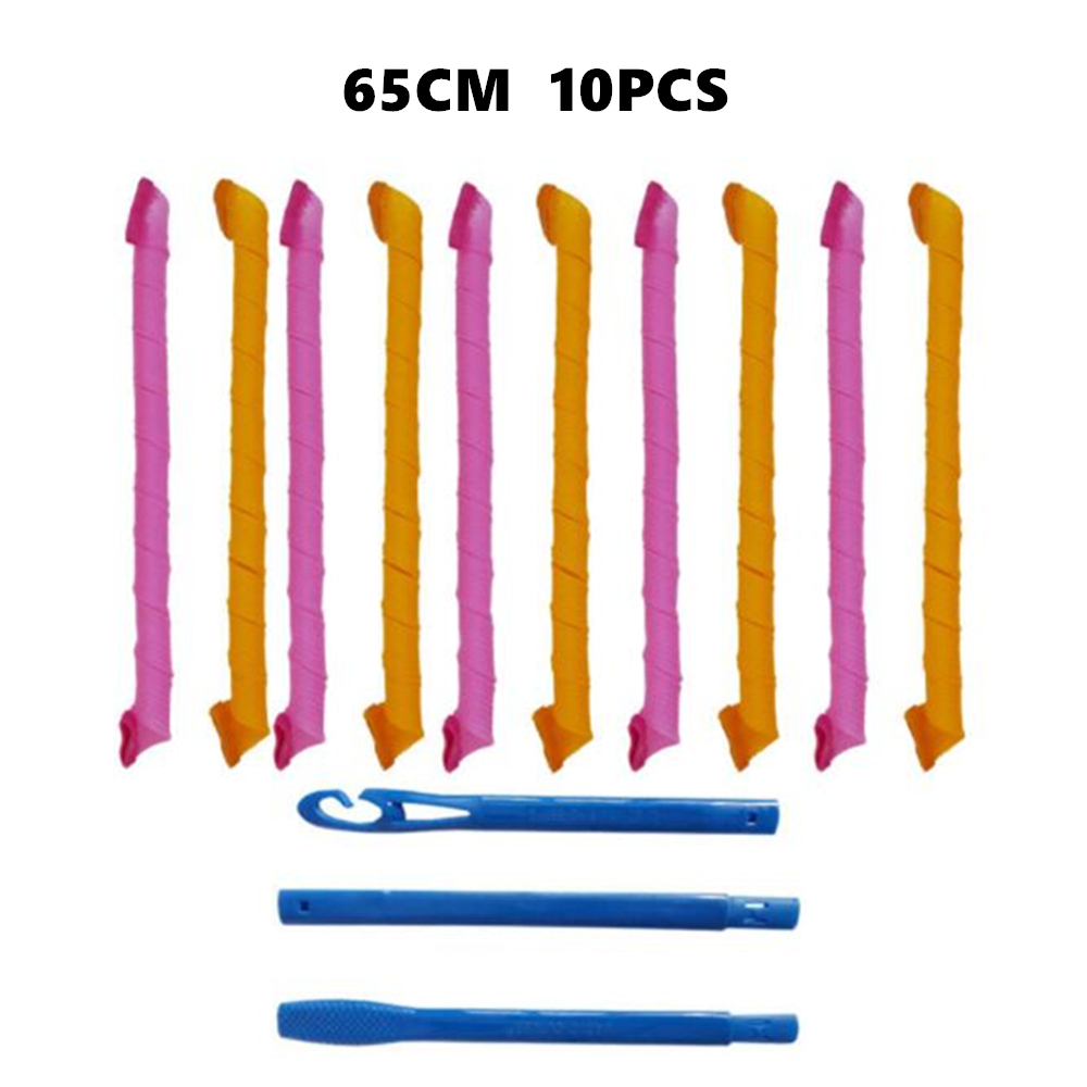 Bigodino di capelli magico senza calore bigodini di capelli fai da te bigodini rullo di acconciatura rullo a spirale formatori di onde strumenti per lo messa in piega dei capelli 30/45/55/65cm: 65cm 10pezzi