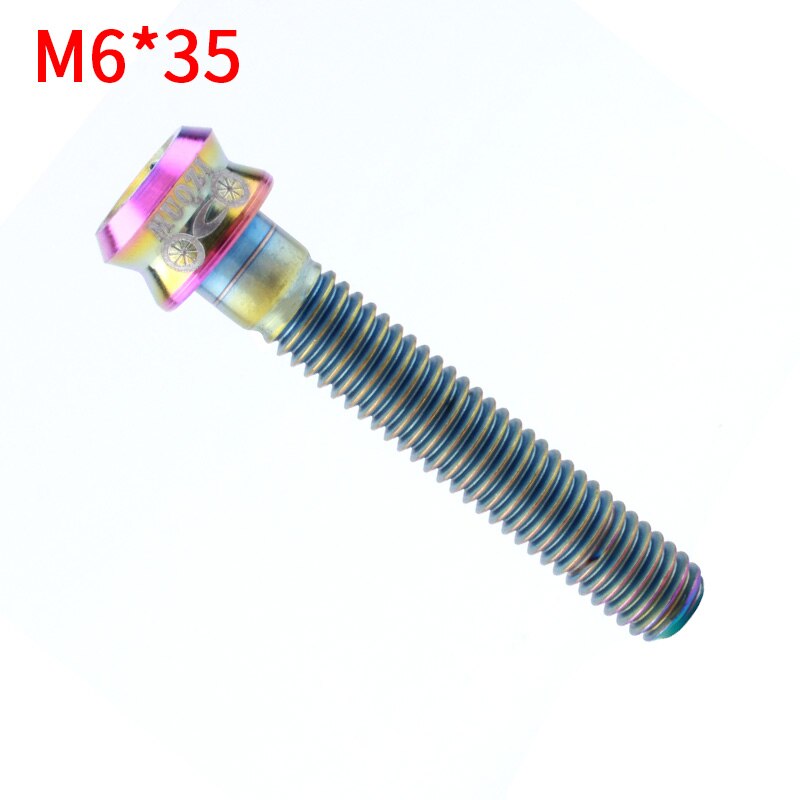 Muqzi pyörän haarukka kuulokkeen suojus titaaniruuvi  m6*30 m6*35mm varren yläkannen pultti 4 väriä mtb maantiepyörän osien tarvikkeet: M6-35 väriä