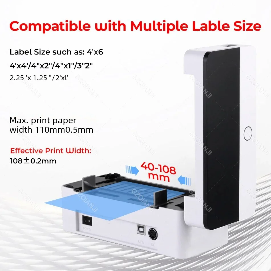 4x6 Label Printer WiFi Bluetooth USB Thermal Sticker Maker Desktop Barcode Printer for High Speed Express Airway Bill