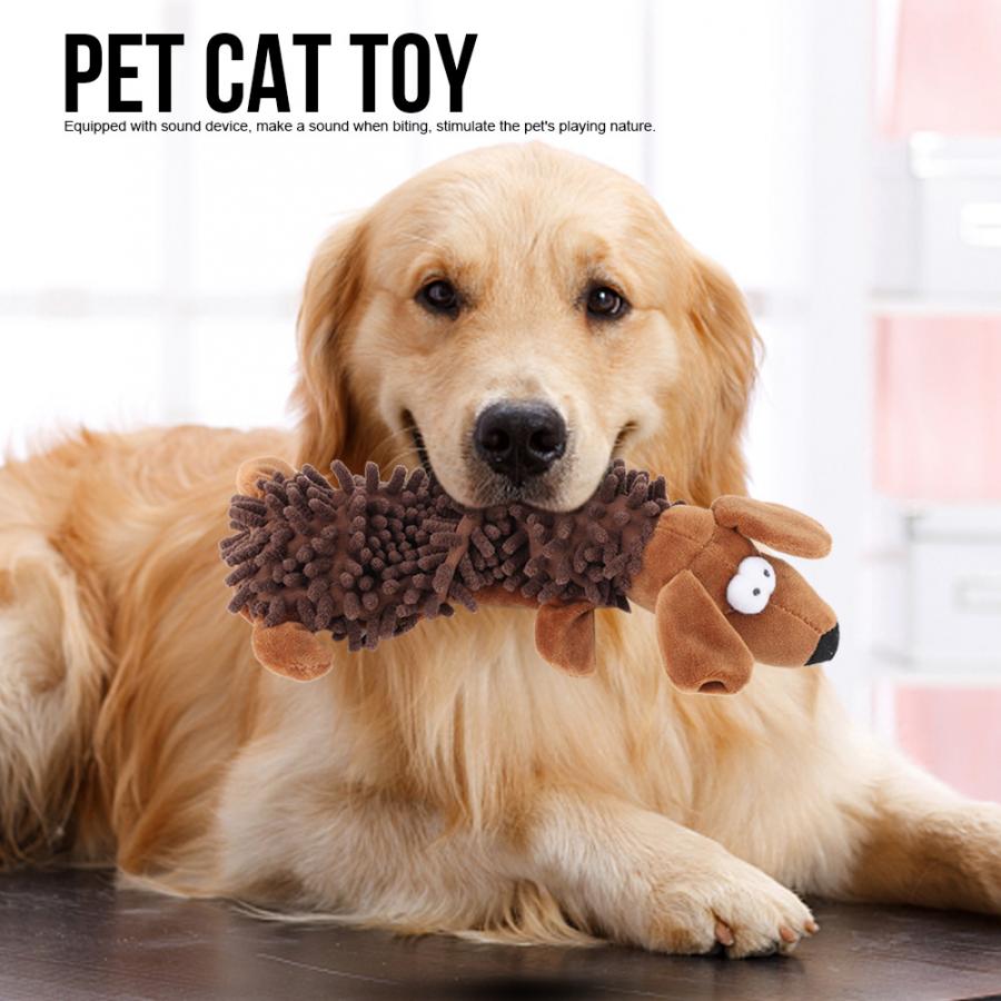 Pet Cat Small Dog Plush Toy Cute Animal Shape with Sound Device for Molar Teeth Playing Biting Small Dog Toy Pet Cat Plush Toy