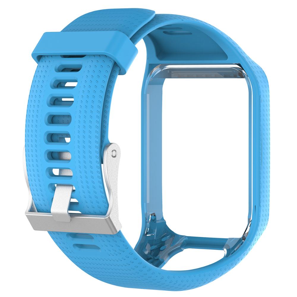 Silikon Band Strap Für Tomtom Runner 2/3 Sport Uhrenarmbänder TPE Handgelenk Gurt Für Tomtom Adventurer/Golfer 2/Funken/3 musik Armband: Blue