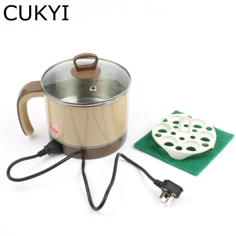 1.5L Household Electric Cooking Pot Boil Cup Fast Heat Skillet Thickened Stainless Steel liner Multifunction Rice Cooker Hotpot