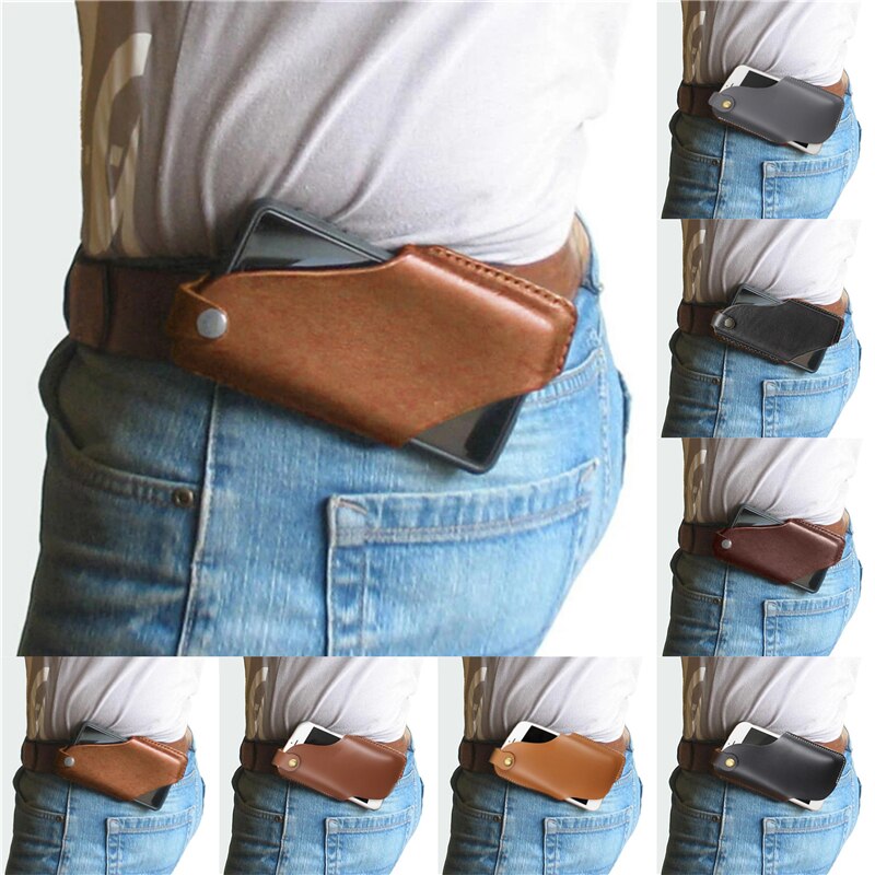LKEEP PU Waist Black Bag Men Waist Pack Waist Bag Funny Pack Belt Bag Men Chain Waist Bag For Phone Pouch
