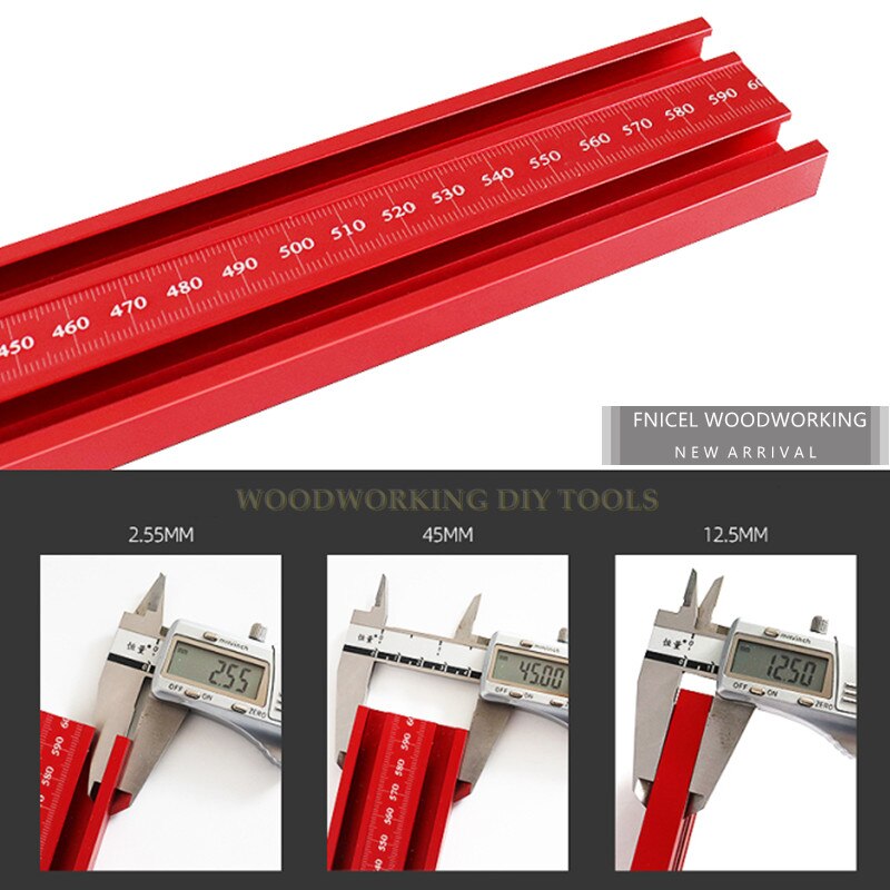 Track Saw Rail Parallel Guide Rail 300-1800mm Aluminium Alloy T-track Slot Woodworking Auxiliary Track