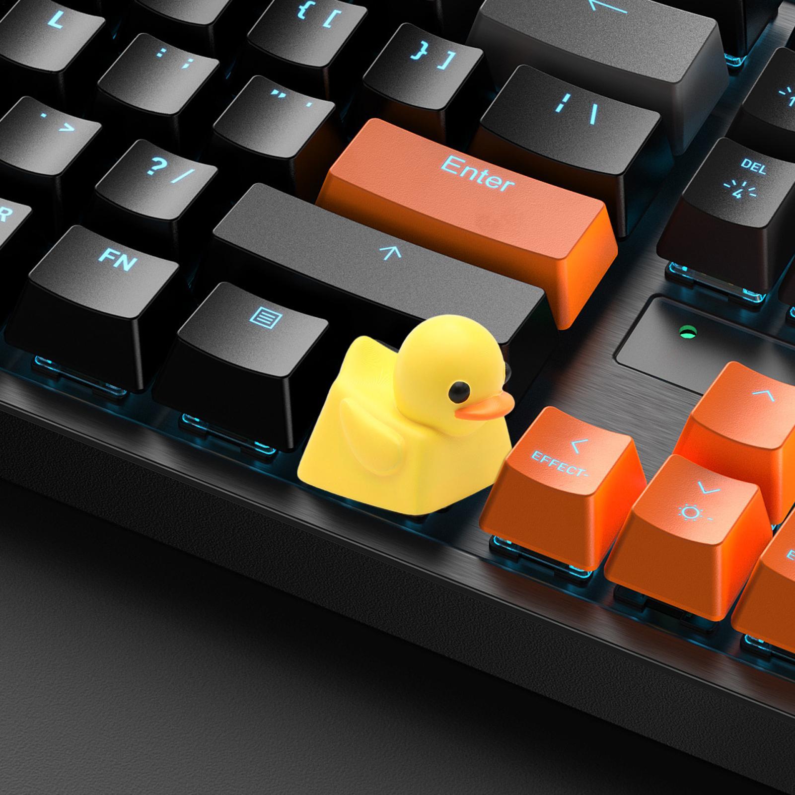 Gorros de teclado de pato personalizados, teclas artesanales de pato amarillo, juego de teclas amarillas, accesorios de juego, decoraciones, para amantes de los patos