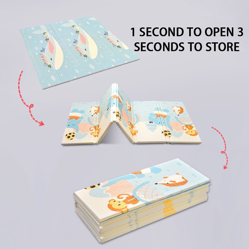 Mamabrum XXL speelmat baby opvouwbaar - dubbelzijdige kruipmat baby van XPE-schuim, waterafstotend, zacht - 180 x 120 x 1 cm kindermat met draagtas