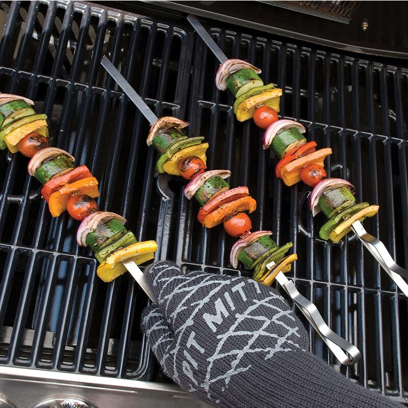 13'' Barbecue Pit Mitt Kitchen Gloves Ultimate Oven Glove Silicone Extreme Heat Resistant Cooking Oven Mitts BBQ Accessories