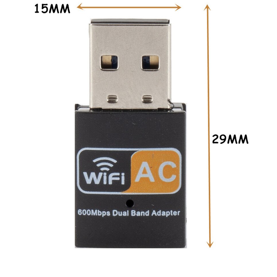 Adattatore WiFi Wireless USB Mini ricevitore scheda di rete per Computer Wireless 2.4GHz 5GHz 600Mbps Antenna WiFi Dual Band 802.11b/n/g/ac