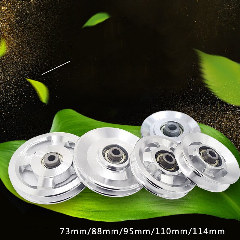 73-114MM Gym Cable Pulley Universal Aluminium Alloy Bearing Pulley Wheel for Home DIY Fitness Heavy Duty Workout Accessories