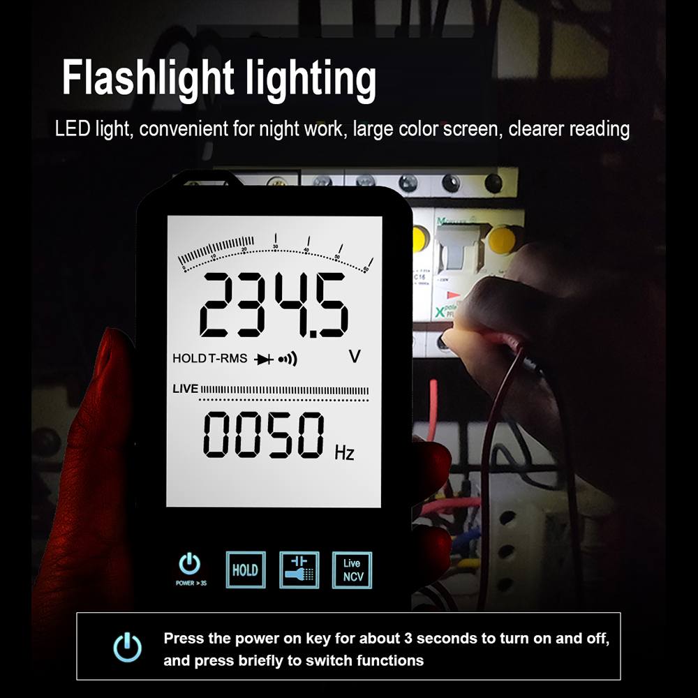 Touchscreen Multimeter Automatische Digital-Multimeter 6000 Zählt Intelligente Scannen AC DC Messung NCV True RMS Messung