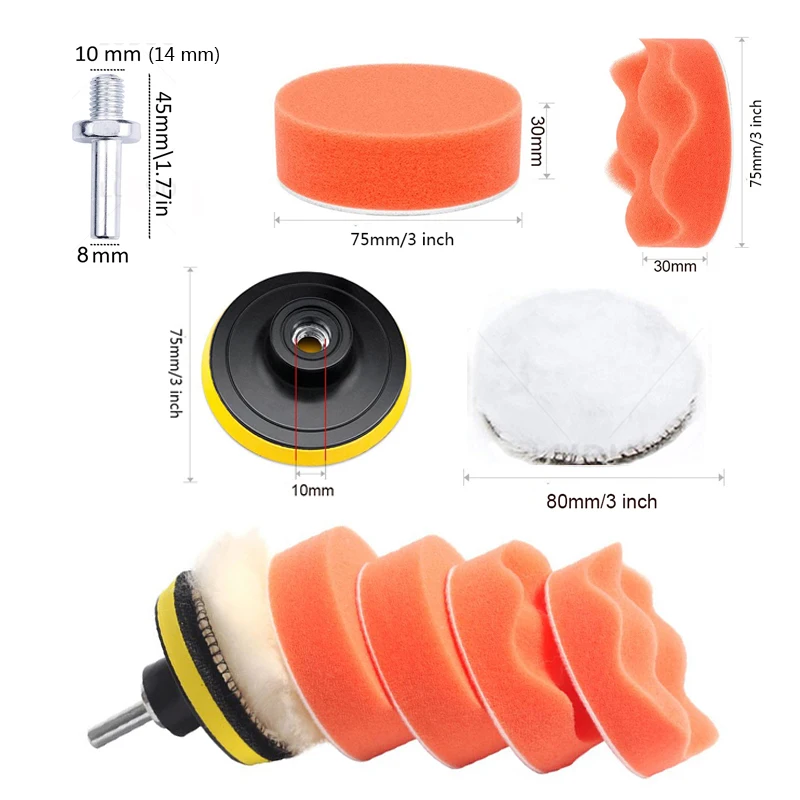 3/4/5/6/7 zoll Auto Polieren Rabatt Selbst-Kleber Polieren Pad Wachsen Schwamm Wolle Rad Polieren Pad Scheinwerfer Reparatur Auto Polnischen