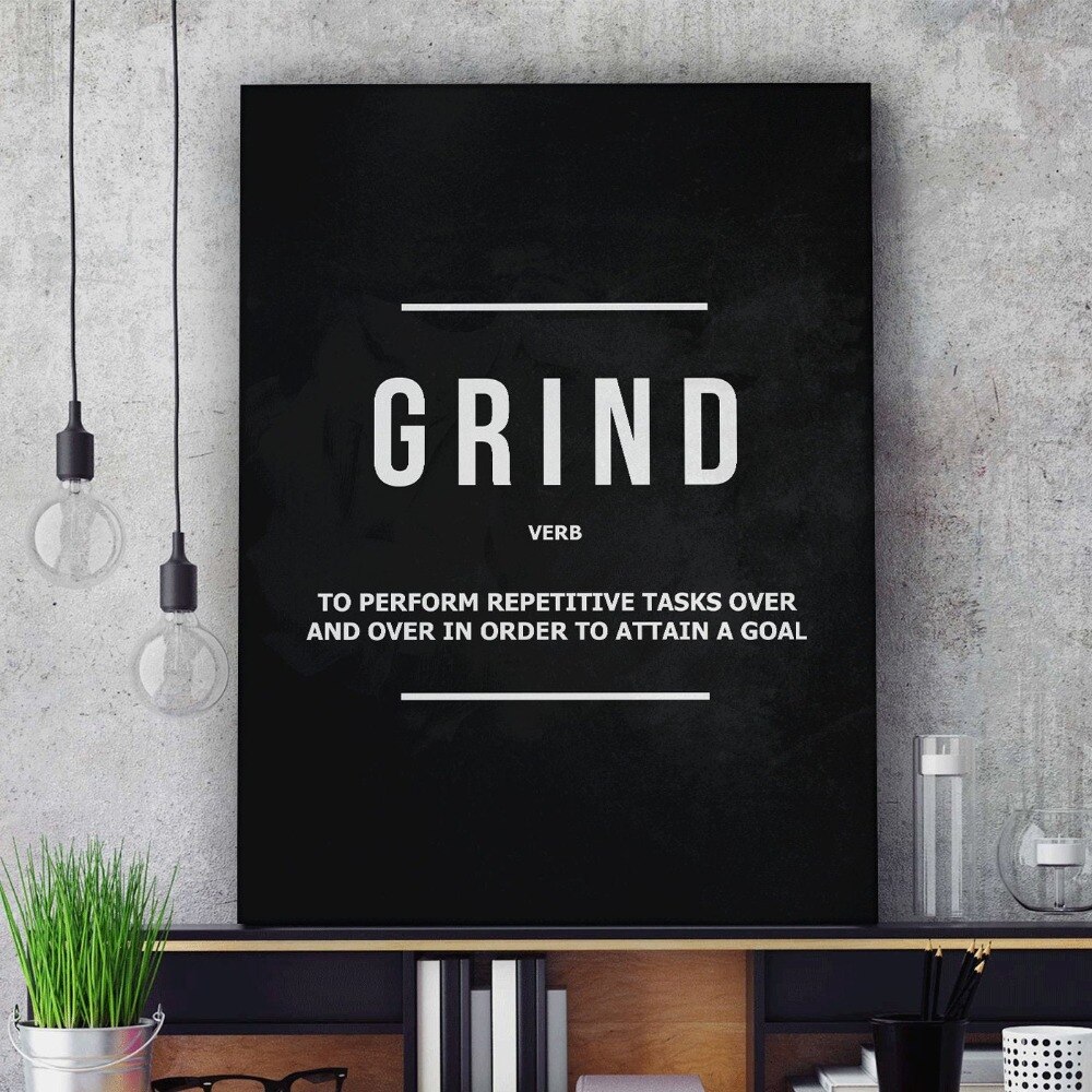 Grind Hustle Uitvoering Wall Art Canvas Prints Kantoor Decor Motivatie Moderne Art Ondernemer Motivatie Schilderen Foto &#39;S