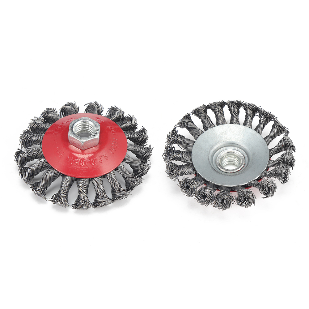 4pcs Rotary Twisted Knot Flat Cup Steel Wire Wheel Brush For Angle Grinder Rust Paint Removal Steel Wire Brush