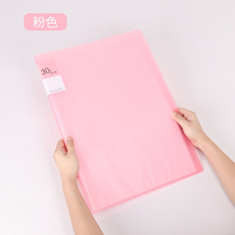 Sac de rangement pour fichiers et documents, pochette de rangement pour Album, croquis, dessin, fourniture de bureau pour étudiants, A3, 20/30 feuilles, 8k: 30 Transparent pink