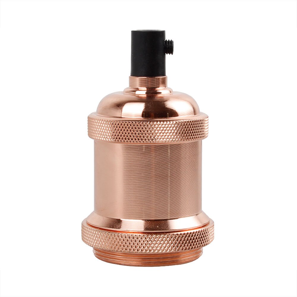 Vintage Edison Lamp Base Pendant light E27 Screw Bulb base Aluminum Light Socket Industrial Retro Fittings lamp holder Fixture: Rose Red
