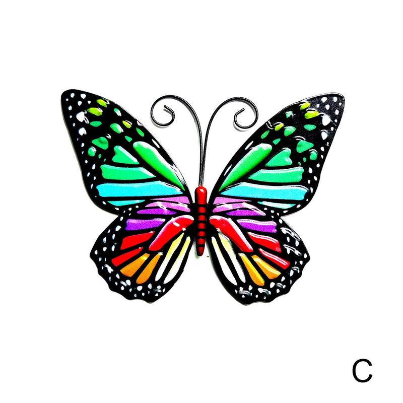 3D Metal Butterfly Decor Inspirational Wall Sculpture Hanging Indoor Outdoor For Home Garden Bedroom House Stereo Butterflies: Green