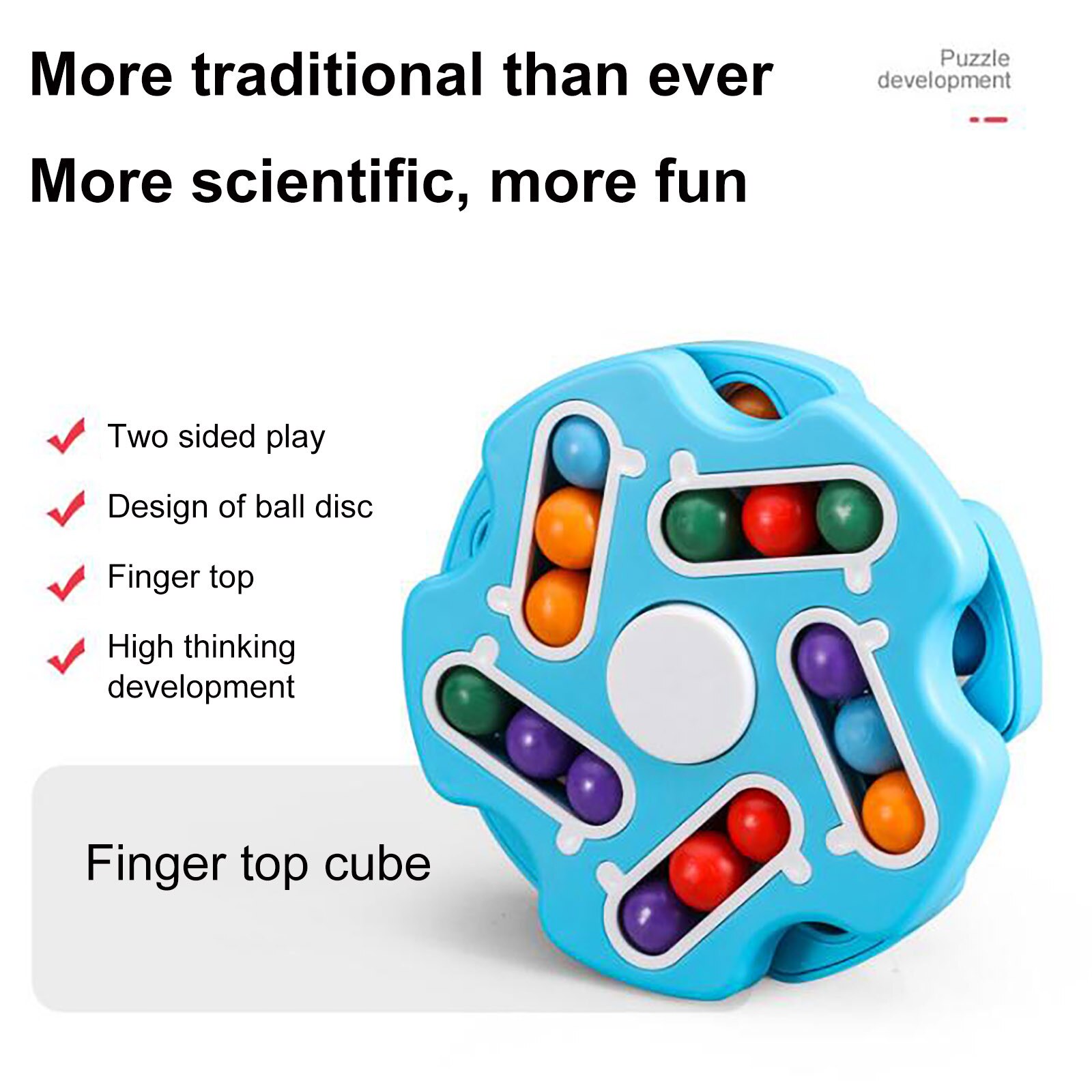 Rotating Magic Toy, Double-Sided Playable Circular Rotating Small Beads Kids Stress Relief Toy Funny Educational Game