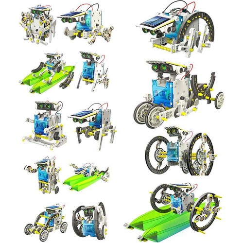 Kit di fabbricazione di Robot ad energia solare heticareto giocattolo educativo 14 In 1 Kit solare