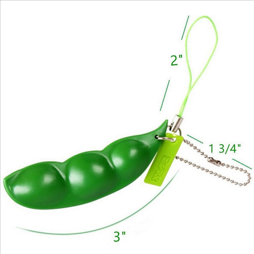 1Pc Oneindige Squeeze Edamame Bean Pea Uitdrukking Keten Sleutel Hanger Ornament Stress Verlichten Decompressie Speelgoed Antistress: Default Title