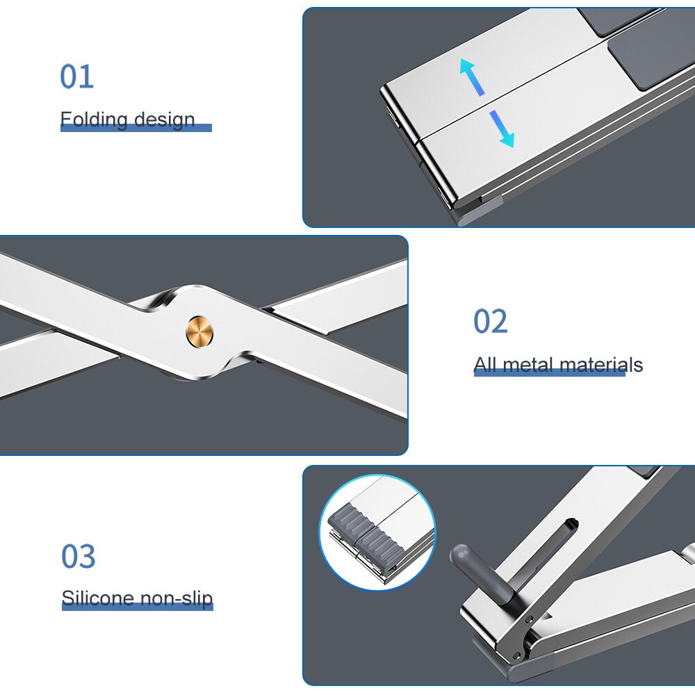 Oatsbasf Portable Laptop Stand For Macbook Pro Air Ipad Tablet Notebook Holder Mini Foldable Laptop Bracket Riser Cooling Stand