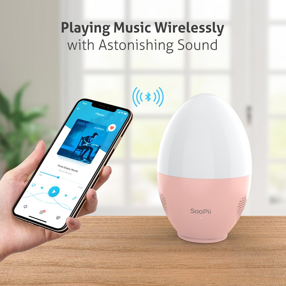 SooPii Draadloze Bluetooth Speaker met Nachtlampje en 3 in 1 Opladen Base, met 10W Draadloze Telefoon Oplader voor Iphone Samsung