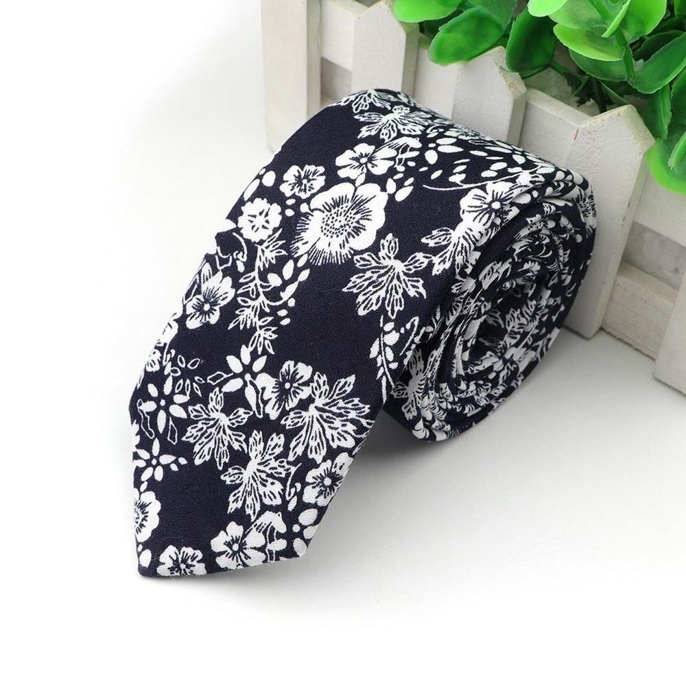 Katoen Bloemen Tie Mens 6 Cm Smalle Stropdas Paisley Plaid Bloem Voor Wedding Party Casual Accessoires: 8