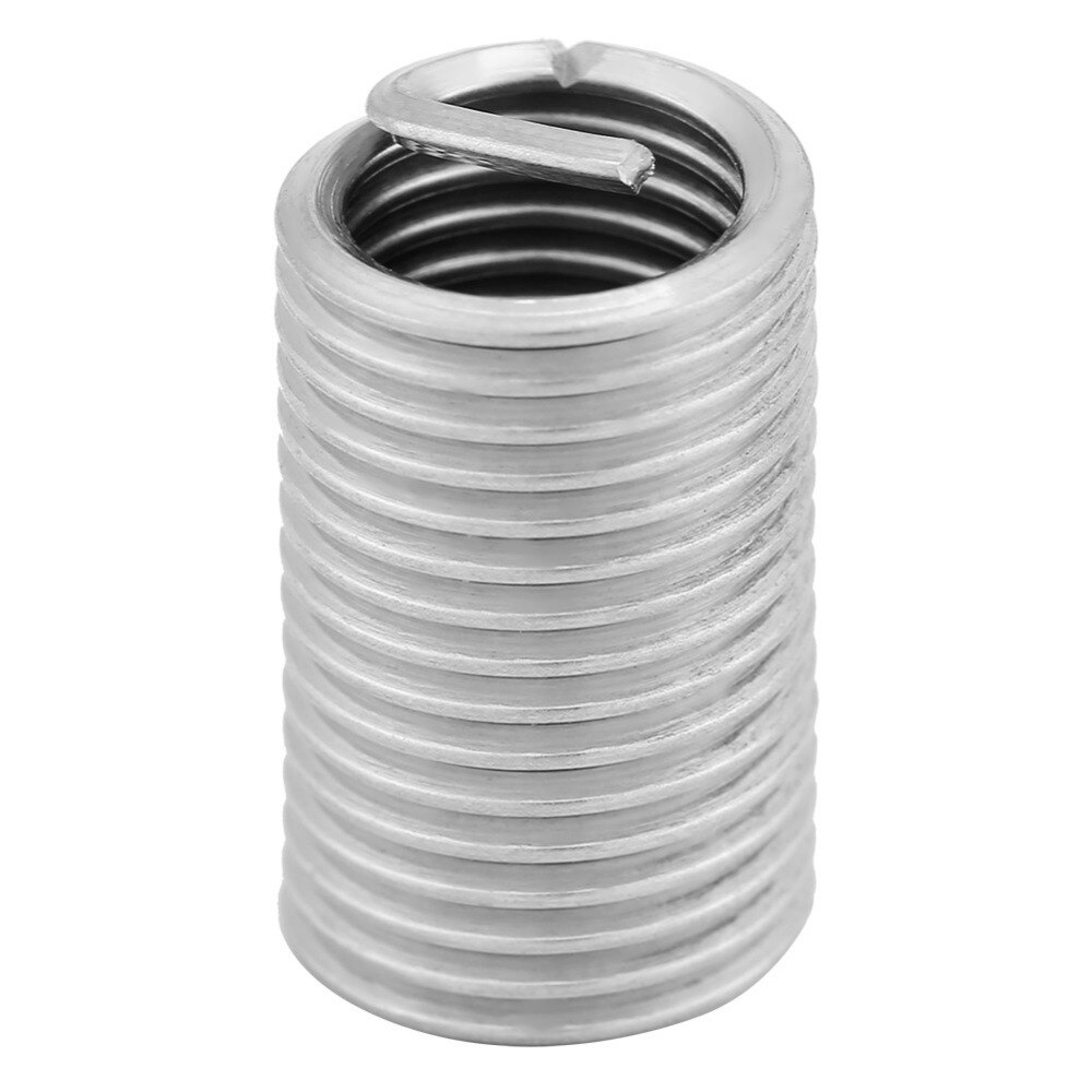 10pcs M8x1.25x3D Stainless Steel Threaded Inserts Wire Screw Sleeve Inserts Thread Repairing Tools Kit Fastener Hardware