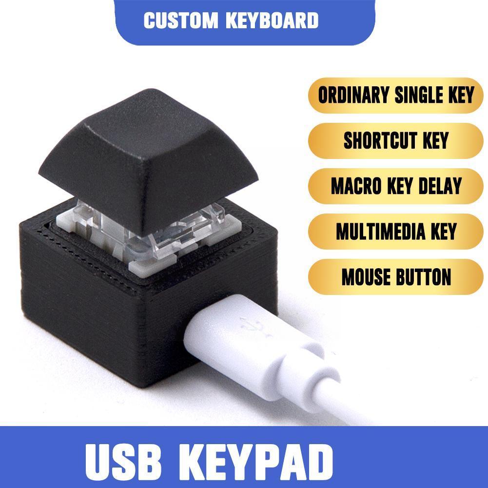 One Key USB Single Keyboard Mechanical Axis Wired Enter Cut Password Switch Desktop Keyboard Shortcut Custom Screen D4S7