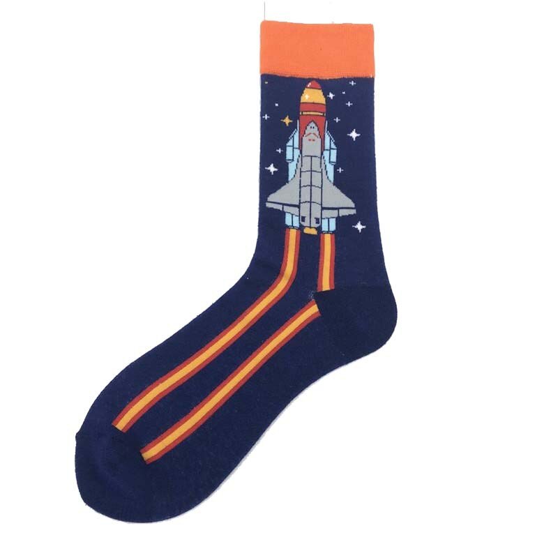 autumn and winter outer space socks 1 cotton socks couple tube socks cartoon alien socks: 9