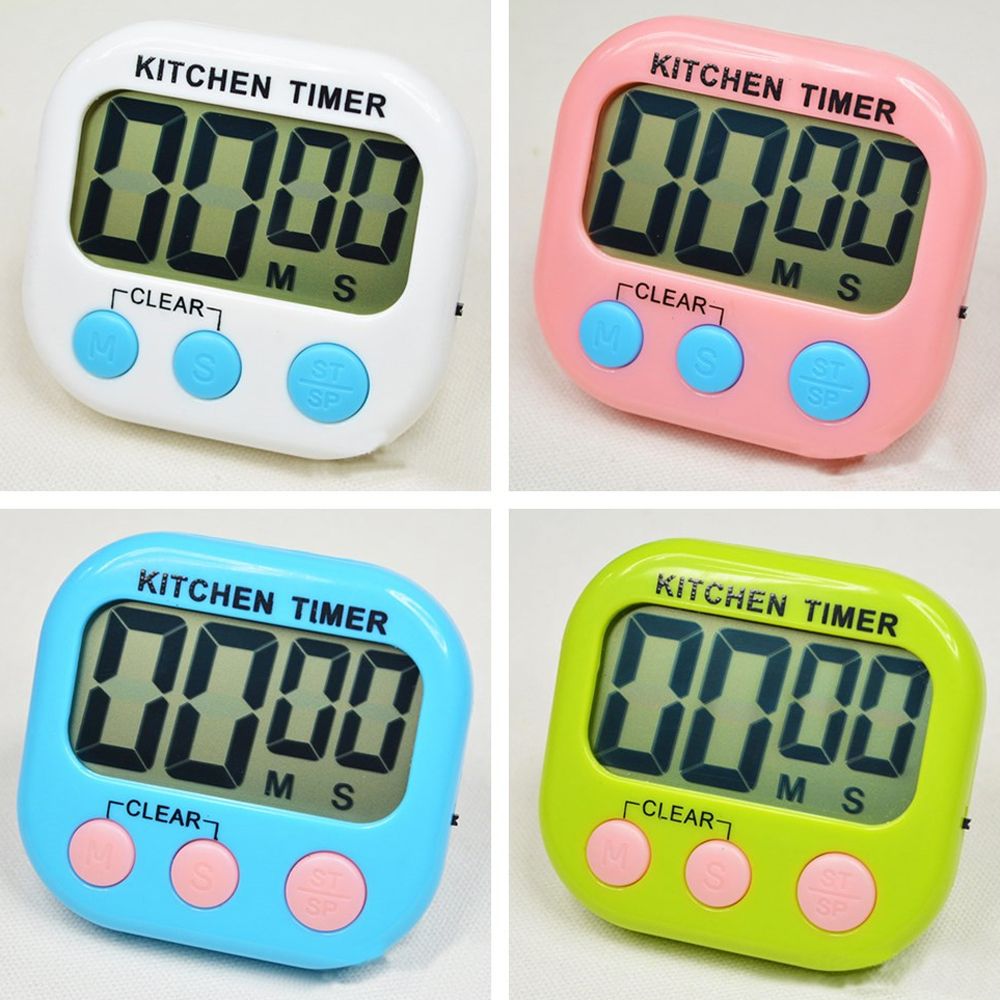 Magnetic LCD Digital Kitchen Countdown Timer Alarm with Stand White Kitchen Timer Practical Cooking Timer Alarm Clock