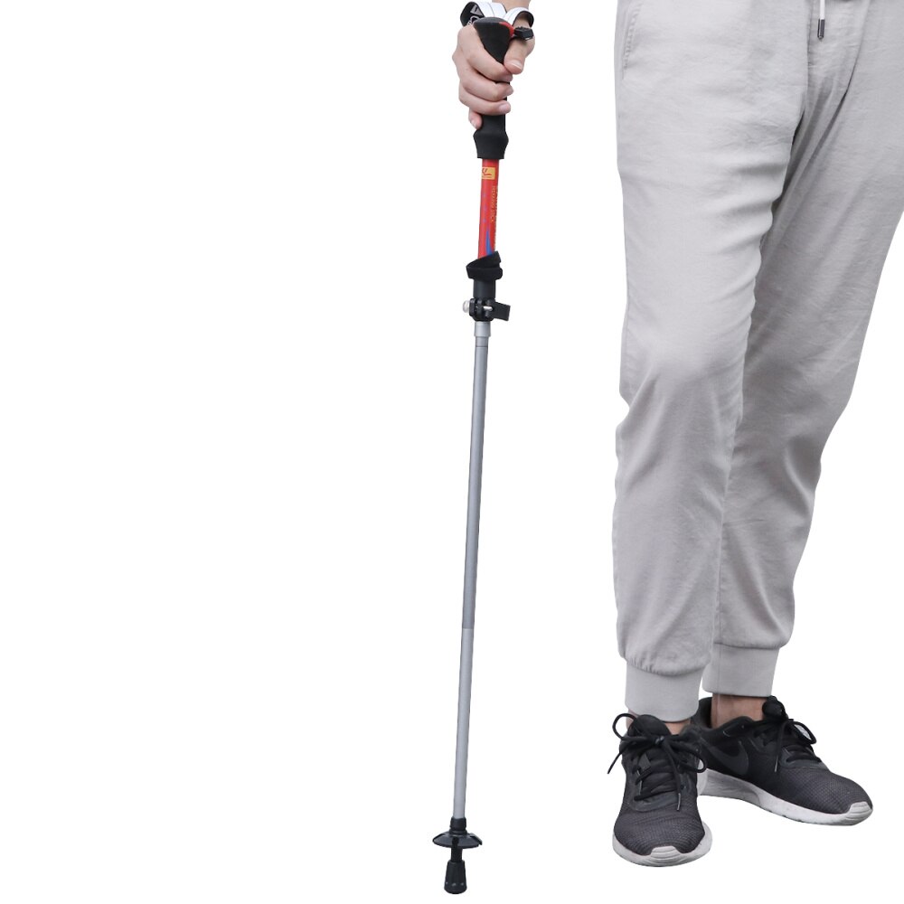 1 Pc Hiking Sticks Durable Foldable Lightweight Climbing Sticks Aluminum Alloy Trekking Pole for Hiking Climbing: Red