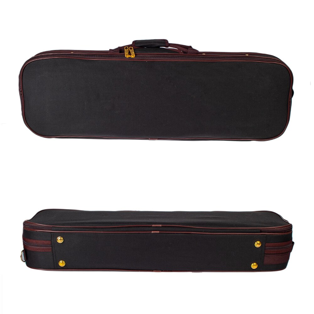 1/2 Full Size Violin Case Carrying Bag Oblong Shape Hard Case with Plush Lining Hygrometer Shoudler Straps
