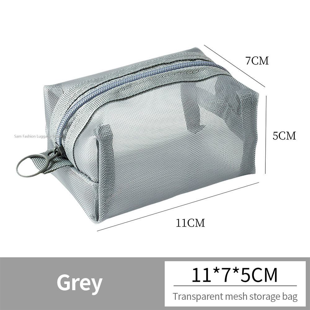 Multipurpose Breathable Square Mesh Storage Pouch Lightweight Mini Wash Bag Mini Zipper Coin Purse Large Capacity Coin Purse: green