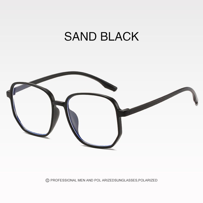 Black Frame Female Men's Optical Glasses Oversized Square Anti-blue Light Computer Glasses Frame Unisex: Color 07
