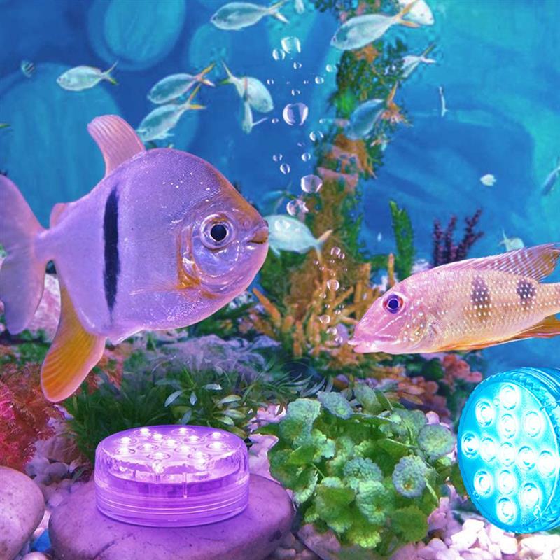 1/2/4Pcs Submersible LED Lights IR Remote Control 13 LED RGB Underwater Spa Light Submersible Lamp For Vase Base Aquarium