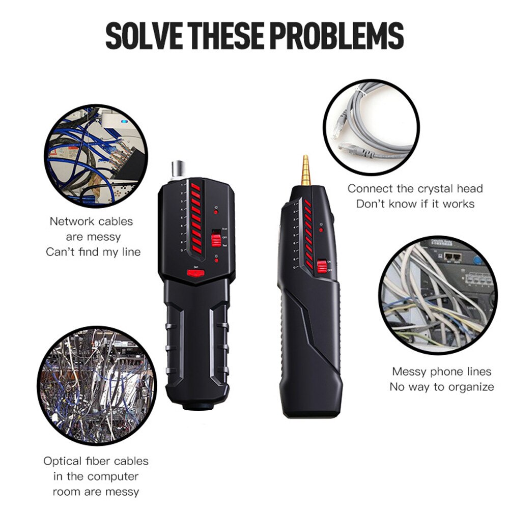 Multi Function RJ45 RJ11 Ethernet Lan Cable Tester Telephone Wire Tracker Network Detector Line Finder