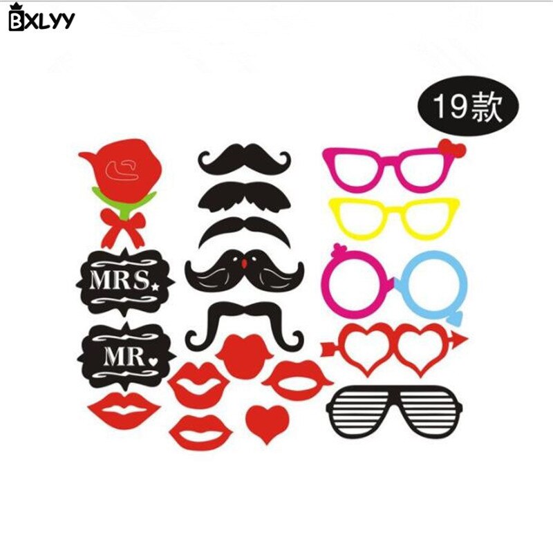 Bxlyy år dekorationer handhållna papper selfie foto rekvisita bröllop dekoration födelsedagsfest tillbehör jul  .8