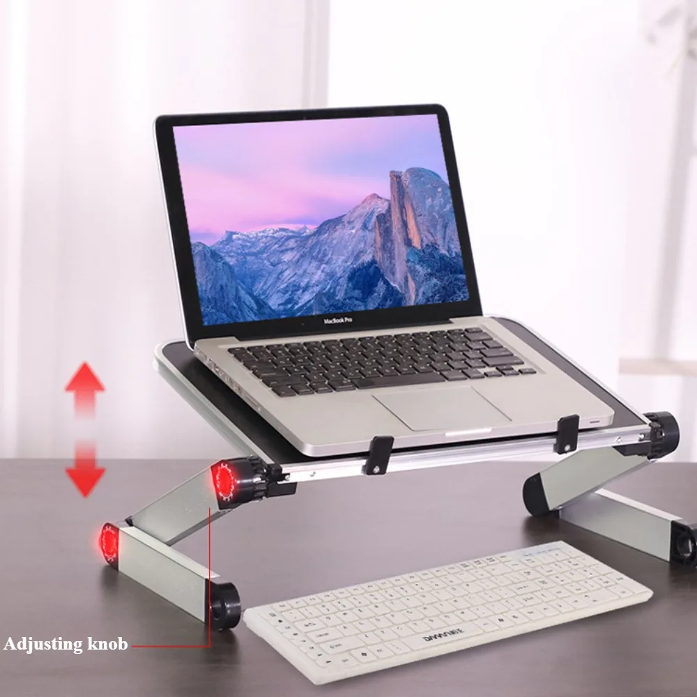 Soporte de mesa para ordenador, radiador de aluminio ajustable portátil, mesa ergonómica para ordenador portátil, soporte antideslizante plegable multifuncional