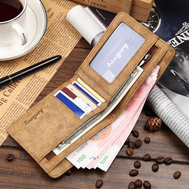 Men Wallets Soft Linen Wallet Casual Short Style 3 Colors Credit Card Holder Purse